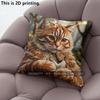 Süße Waldkatze Mädchen Druck Kissenbezüge Muster Kissenbezug Geeignet für Sofa Schlafzimmer Auto Kissenbezug