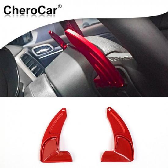 2x Steering Wheel Shift Paddle Shifter Trim Cover for Jeep Grand Cherokee Red