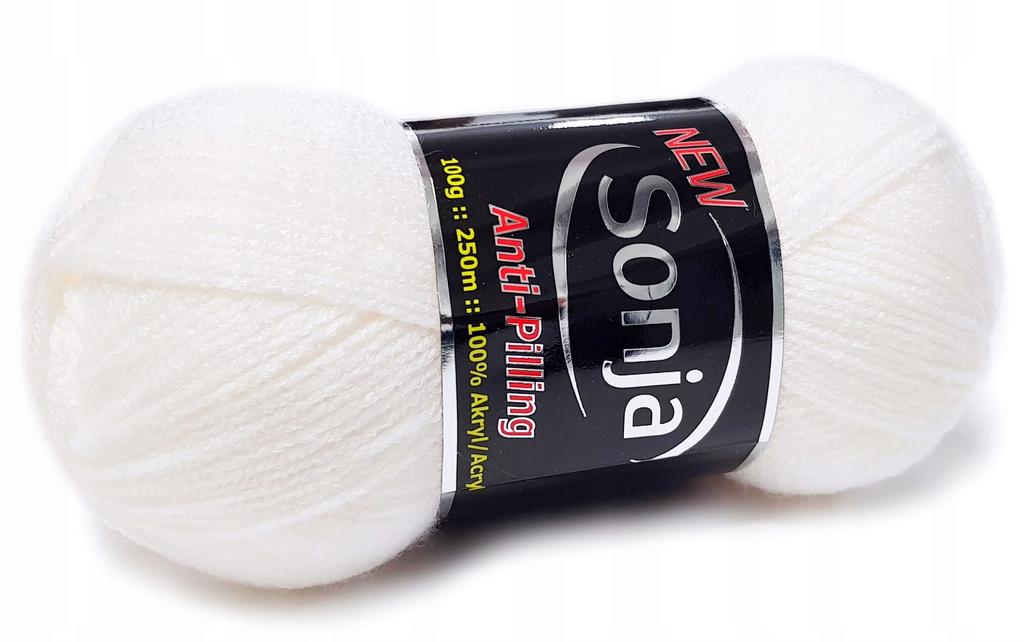 NEW SONJA acrylic yarn ANTI-PILLING white 150
