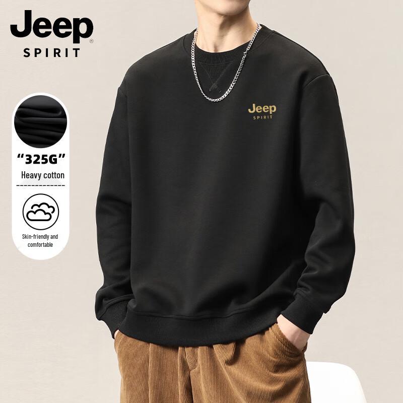 JEEP SPIRIT Men's Casual Round Neck Long Sleeve Sweatshirt