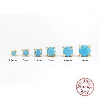 S925 Sterling Silver Classic Simple Diamond Stud Earrings Fashionable Personalized Style Earrings 6 Sets Of Accessories