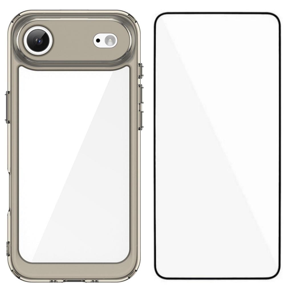 For iPhone 17 Air Back Cover WANLONFENG XC Series TPU Acrylic Phone Case with Tempered Glass Film