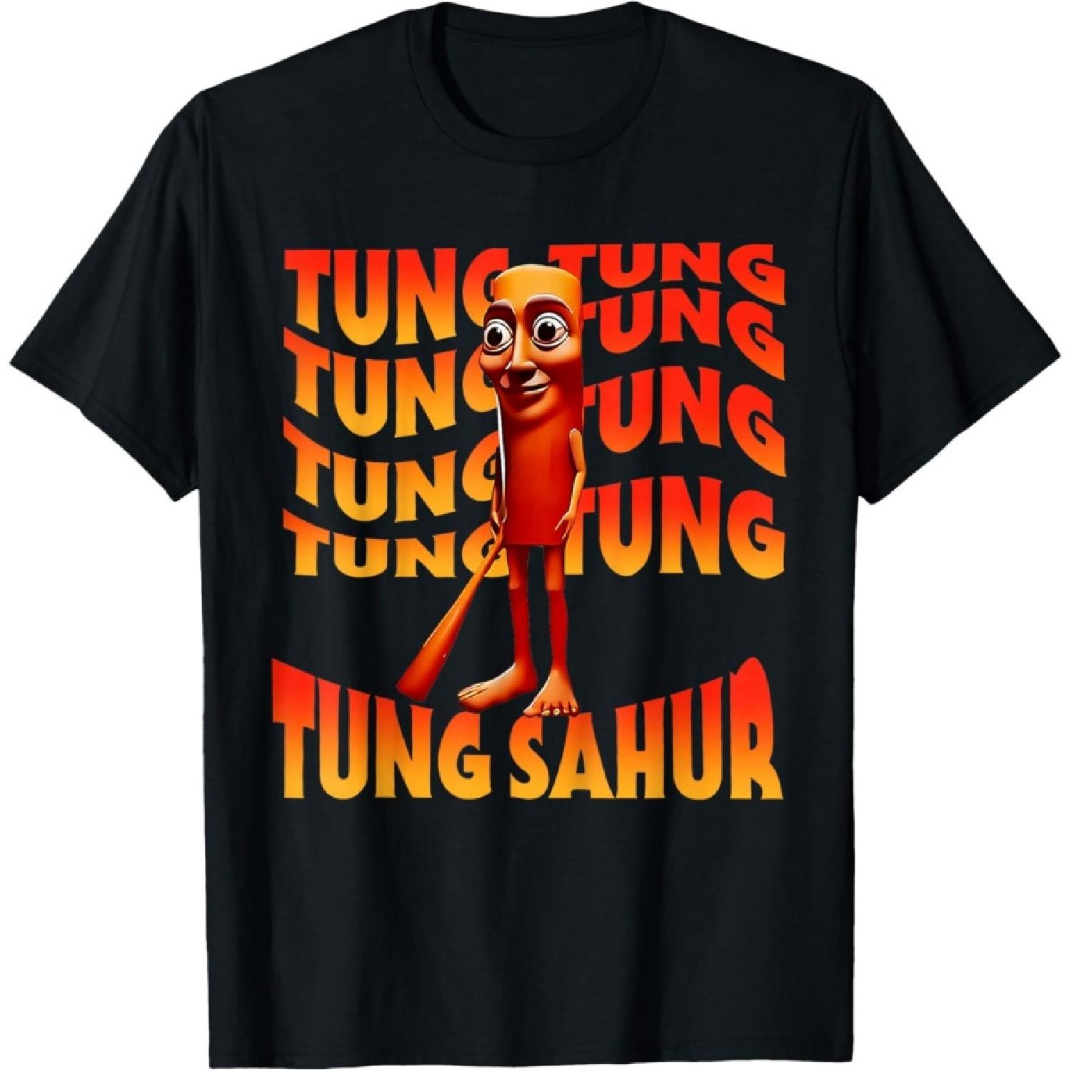 Футболка с мемом Tung Tung Tung Sahur Italian Brainrot Funny Meme S