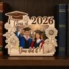 2026 Graduation Decoration Photo Frame, Season Theme, Wood Carving with Stable Multi-style Frame Base Memory Gift for Parties And Commemorations