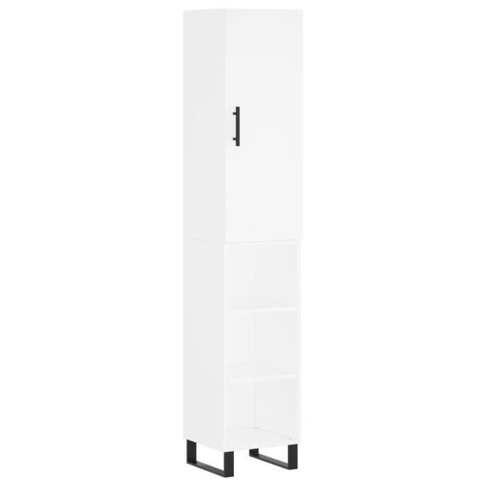 VidaXL Buffet haut Blanc 34,5x34x180 cm Bois d'ingénierie 3199001