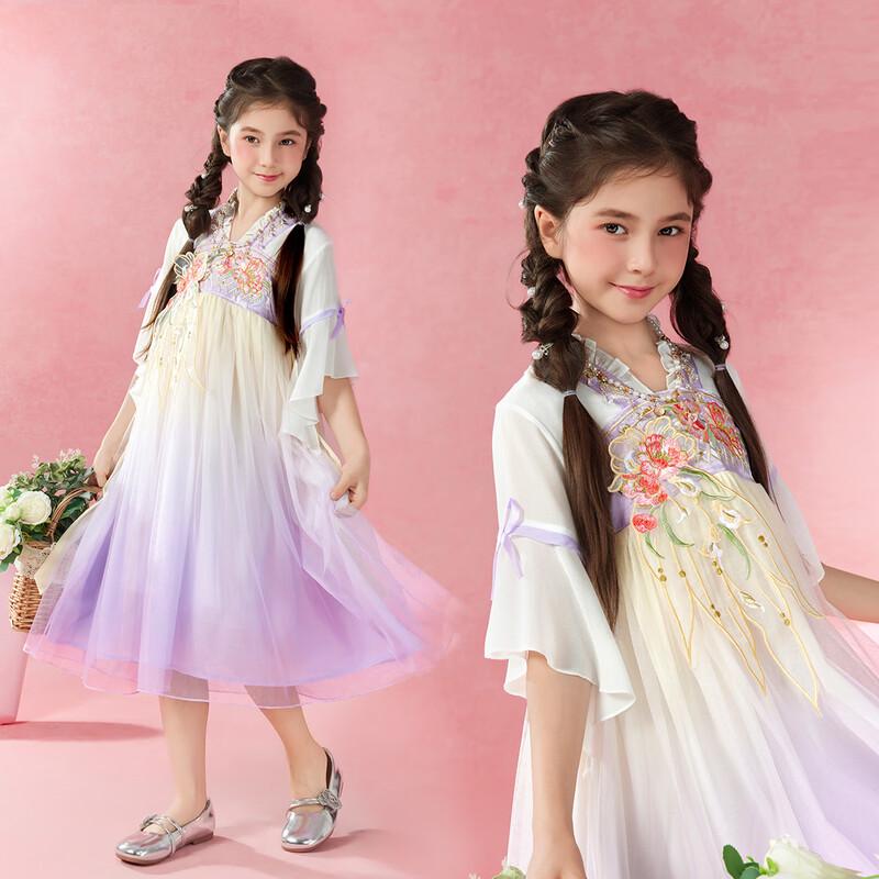 Little Tiger Patty Girl s Summer Hanfu Princess Dress 120