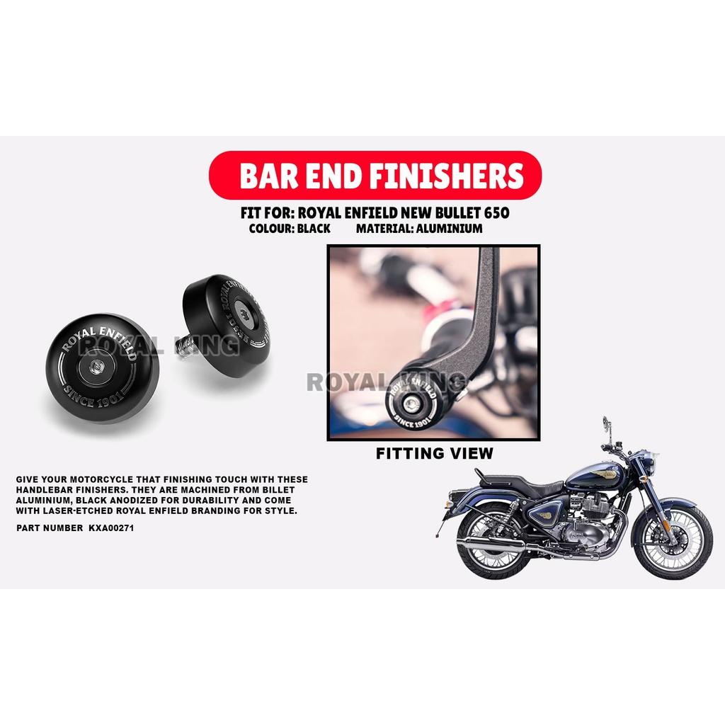 For Royal Enfield Bullet "650 Black Bar End Finisher"