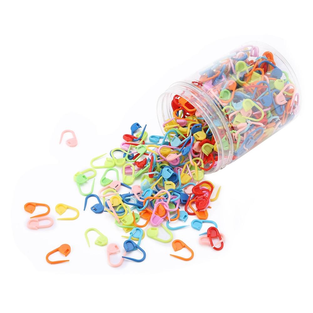 500PCS Plastic Safety Pins Colorful Quick Locking Knitting Markers Buckle Needle Crochet Markers Sweater Marking
