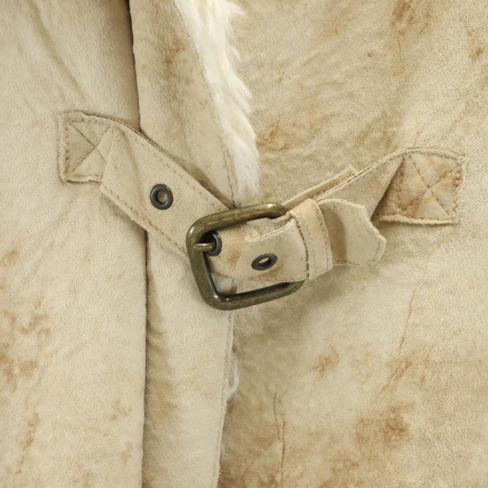 ARMANI JEANS Faux leather Long coat 6 beige Women Used