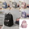 Backpack Capacity Large With Color Blocking Design And Letter Decor For Daily