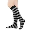 Women Striped Knee-high Socks Colorful Stretchy Knee-length Socks Ribbed Leg Warmers for Costume Party Street Daily Wear