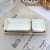 Creative Ceramic Snack Plate Platter Home Electric Steamer Square Dessert Small Bowl Rectangular Steaming Bowl Combination