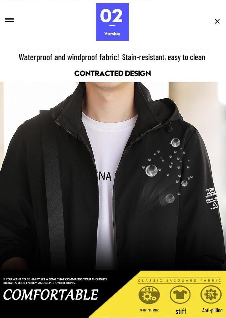 Men's 2022 Autumn Casual Hooded Jacket | Slim Fit & Trendy Fashion, Customizable Logo