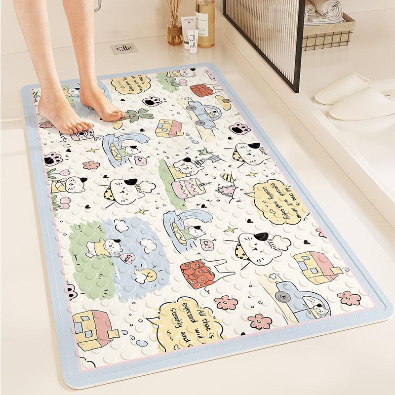 Cute Shower Room Non-Slip Floor Mat Children'S Bath Anti-Drop Suction Cup Mat Pvc Bathroom Toilet Floor Mat