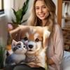 Dog Cat Pillowcase For Sofa, Bedroom, Living Room, Office, Car, Bed And Chair Decor