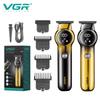V-989 Men's Hair Clipper Gradient Color Body Hair Trimmer USB Dual Use Pusher Powerful LED Intelligent Digital Display Pusher Home Hair Trimming
