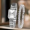 2-Pack Ladies' Elegant Retro Watch Set - Luxury Heart Chain Court Quartz Watch