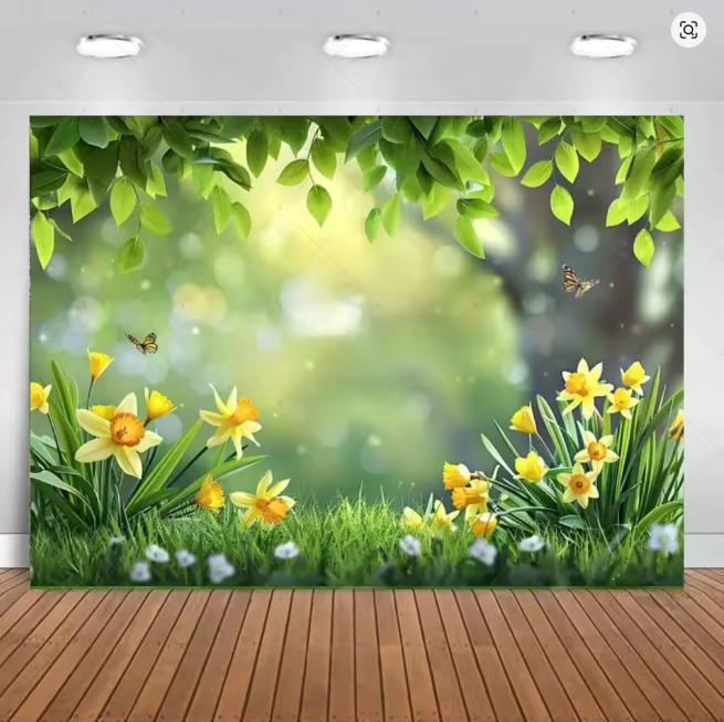 Spring Fantasy Sunny Forest Flowers Background Photo Props Photography Background Wedding Birthday Party Decoration Room Poster