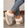 2025 Autumn and Winter New Women's Thick Sole Thickened Plush Snow Boots Sequins