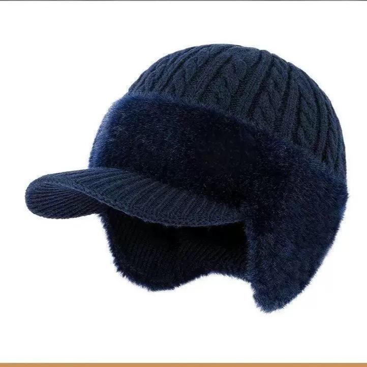 Winter New Ear Protection Hat Woolen Hat Outdoor Cycling Walking Warm Windproof Ear Protection Knitted Hat Fashionable Warm Versatile Commuting Hat