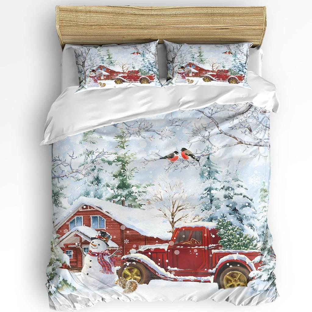 Comforter Christmas King Size Christmas Tree Ball Snowflake Quilt Soft Bedding For Boys Girls Adult Bedroom Decoration 3 Pcs