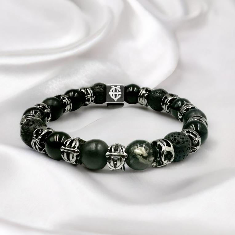 Eightvolume Ev Emblem Bead Bracelet (Black)
