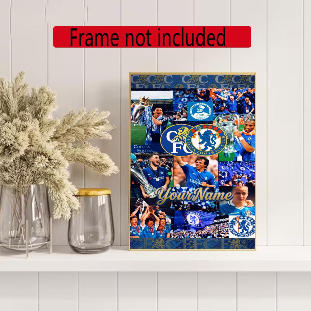 Chelsea Fc Personalized Name Round Diamond Painting Kit Diamond Embroidery Painting Rhinestones Mosaic Frameless Handwork Decoration Arts