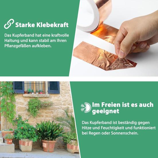 Snail Protection Copper Tape Self-Adhesive Stickiness Apply Waterproof Easy to Strong Copper Foil Tape