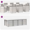 Garden Dining Set 9 pcs White and Light Grey PP
