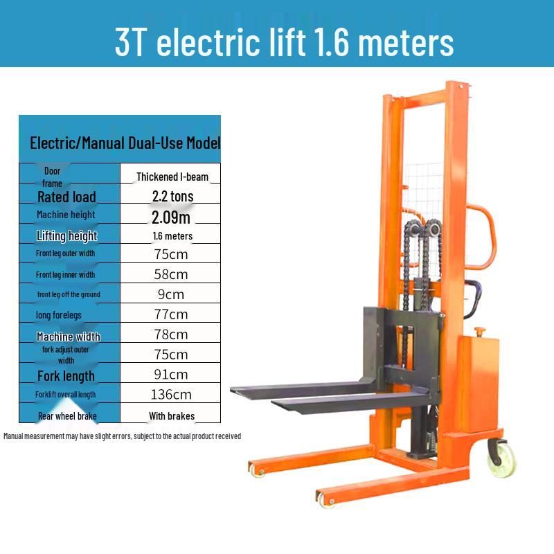 Manual and Electric Hydraulic Stacker: 1-2 Ton Capacity Forklift & Lifting Truck