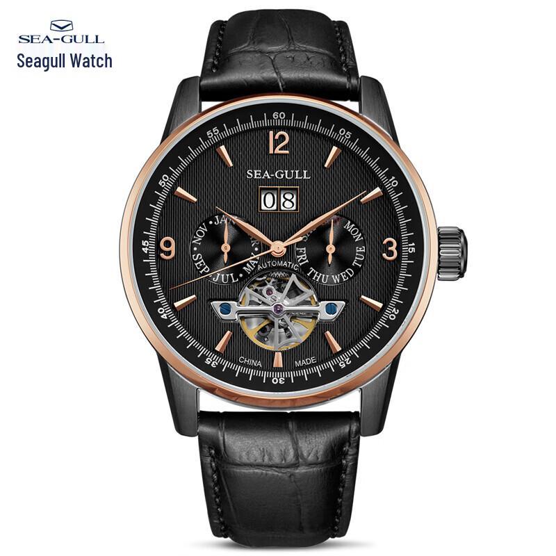 Seagull Men's Automatic Triple Calendar Skeleton Watch