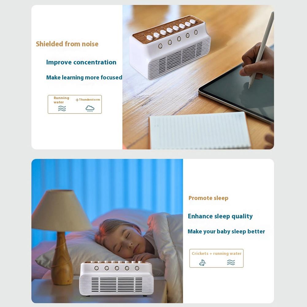 Gjør-det-selv Hvitstøyhøyttaler med 8 Naturlyder Bærbar BT-høyttaler Timer Hvitstøy Sovemaskiner for Hjem Kreativ Gave