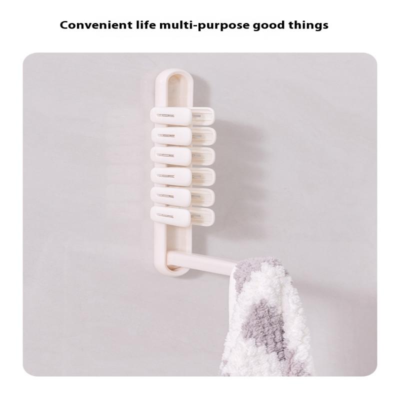 Folding Hanger Storage Rack No Punching Wall Hanging Home Balcony Dormitory Wardrobe Drying Rack Clothespin Collector