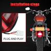 Smoked LED Tail Light for Motorcycle, Rear Taillights with Brake, License Plate Lights, Harley FLST, FXSTB, FXST