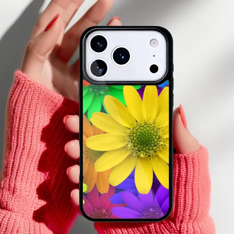 Flower Rainbow Colour Pattern Phone Case for iPhone 17 16 15 14 13 Pro Max Back Cover for 12 11 Pro Coque