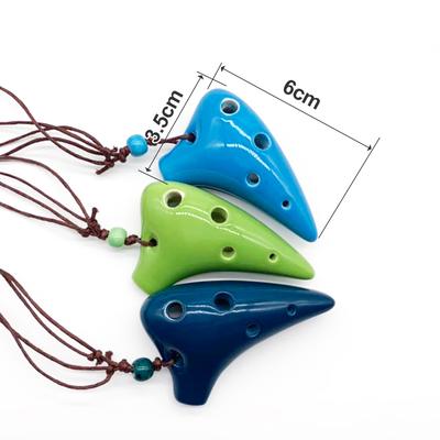 6 Holes Ceramic Ocarina Alto C Submarine Style Musical Instrument with