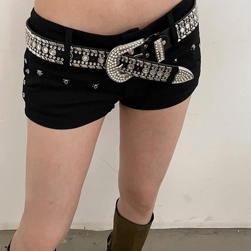 Rhinestone Waist Belt for Dress Adjustable Pin Buckle Waist Belt Shinning Rhinestone Wide Waist Belt Ladies Skirt Belt