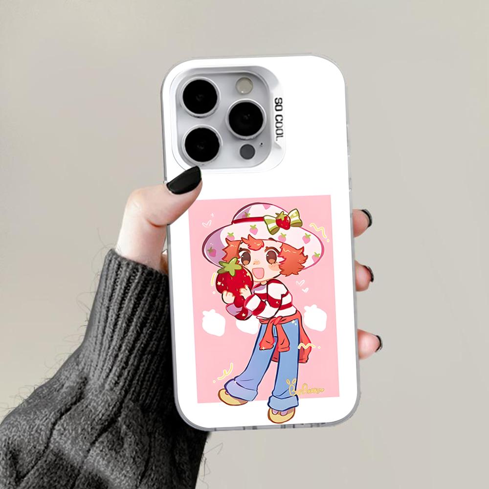 S-Strawberry Pink S-Shortcakes Phone Case For iPhone 16,15,14,13,12,11,Pro,Max,Plus,Mini,XS,SE Anti Fall Gray White Matte Bumper