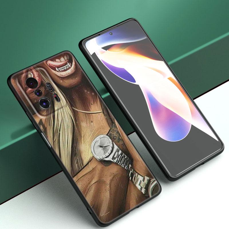 Sexy Sleeve Tattoo Girl Black Silicone Phone Case For Xiaomi Mi 9 SE 8 10T 11 12 13 Lite 9T 11T 12S 12T 13T 14 Pro 5G NE 11i 12X