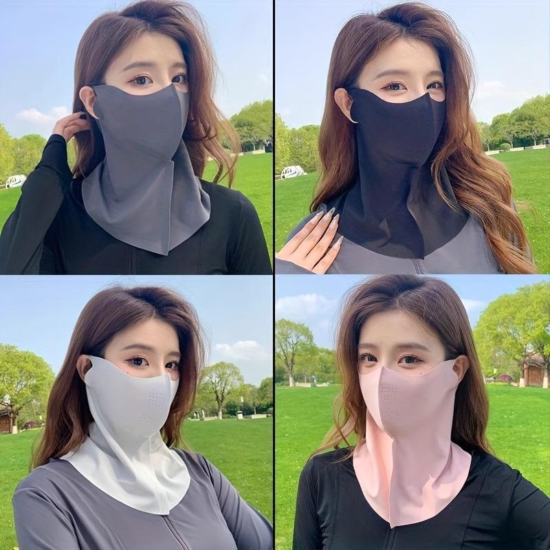 Summer Women's Sunscreen Face Mask, Outdoor Cycling Mask, Scarf, Ice Silk Mask, Neck Protection, UV Protection, Breathable