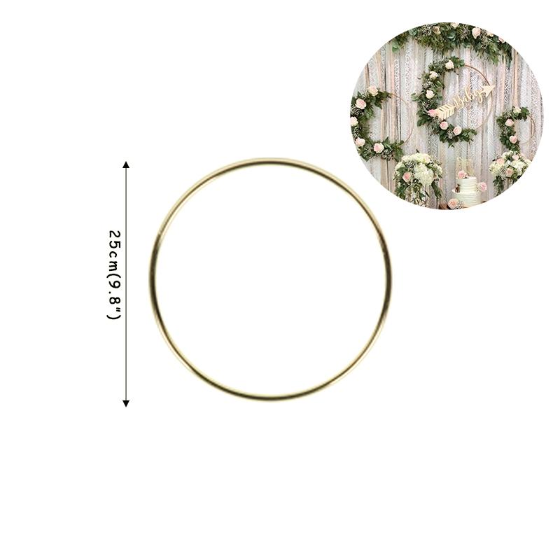 5pcs 15-40cm DIY Hanging Wreath Bamboo/Metal Wreath Iron Ring Hoop Hanging Craft Party Decorations Baby Shower Wedding Wreaths