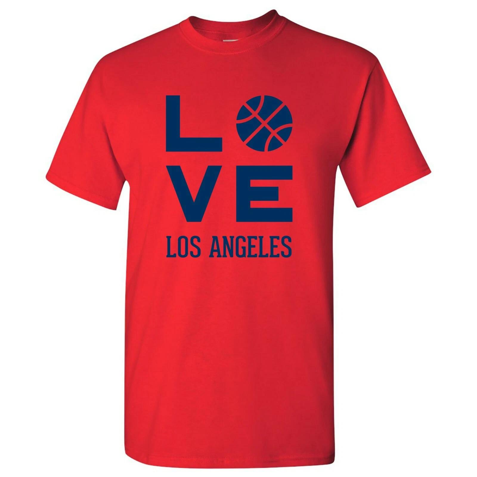 Los Angeles Love Basketball - Sports Team Hometown City Pride T Shirt - Red S