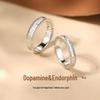 Dopamine & Endorphin Sterling Silver Couple Rings - Matching Set for Men & Women, Perfect Christmas Gift for Girlfriend