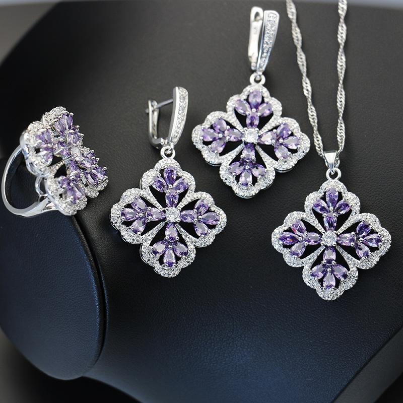 

Комплект украшений из циркона «На удачу» Легкий роскошный стильный модный женский комплект с аксессуарами из циркона качества ААА Size 10 ring three-piece set