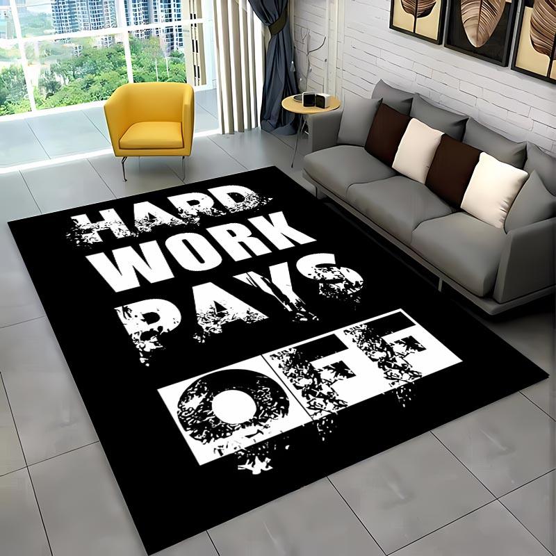 Einige lustige Wörter Schwarz Weiß Farbe Teppich, Wohnzimmer und Schlafzimmer Haushaltsartikel Sofamatten, Fußmatte Boden Anti-Rutsch Teppich, Geschenk