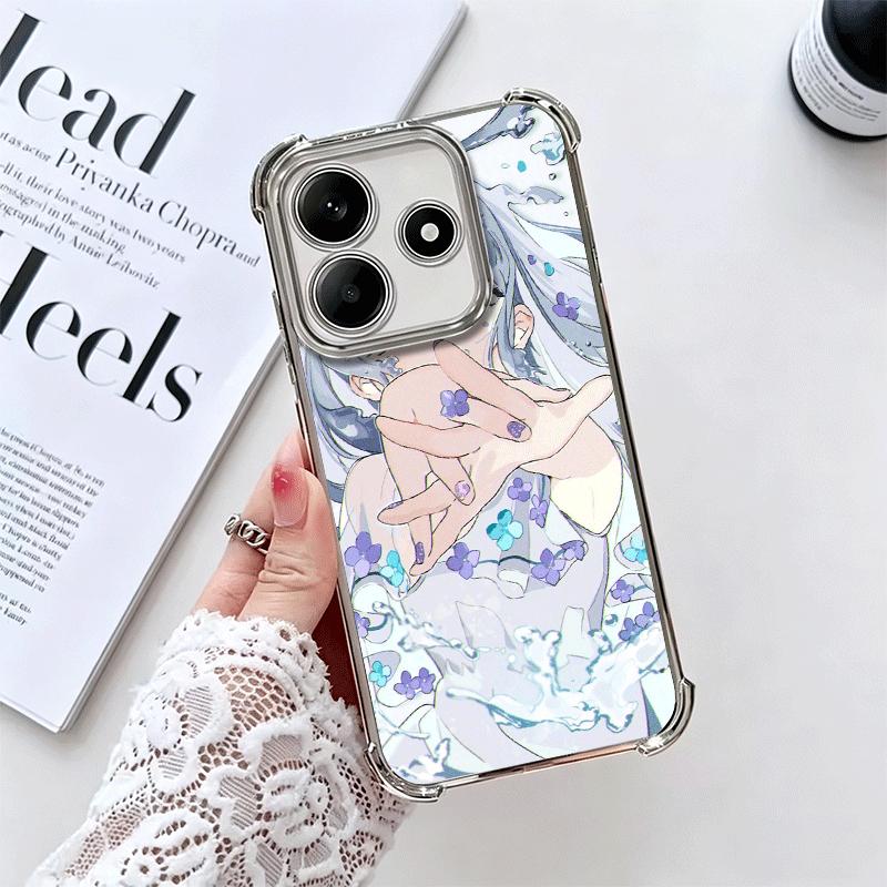 

Аниме Кавайная Девушка Ins Стиль Покрытие Чехол для Телефона Для Xiaomi Redmi Note 14 15 Pro Plus 13 12 11 11S 11T 10 9S 9 5G Защита от Падения Airbag Redmi Note15ProPlus