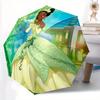 1pc Princess Tiana and the Frog Automatic 3-Fold Umbrella Design, Cute Cartoon Pattern, Portable Outdoor Umbrella, Perfect, Holiday Gift for