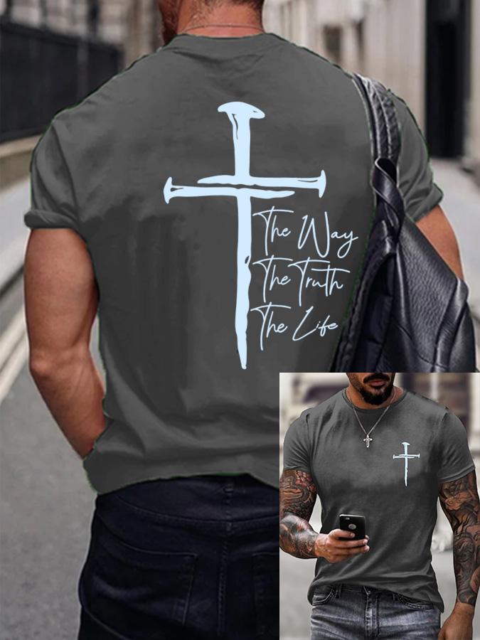 2026 Mens Faith Print T Shirt Summer Holiday Short Sleeve TShirts Casual Tops Tees New