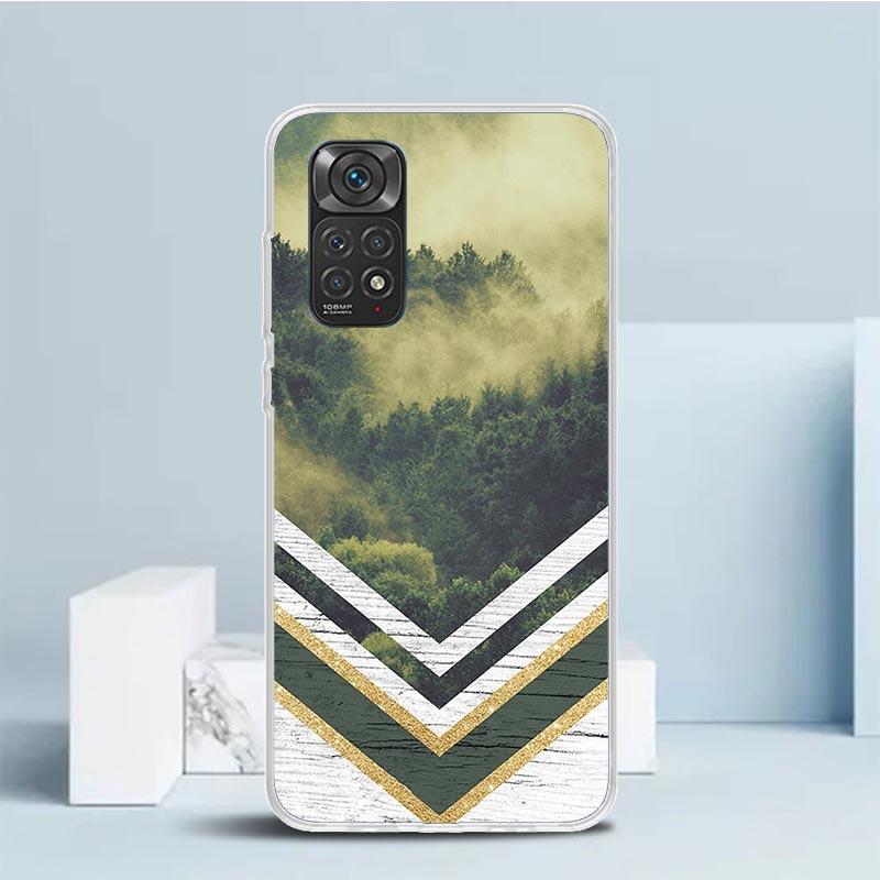 Forest Geometry Wood Nature Phone Case For Xiaomi Redmi Note 15 14 14S 13 12S 12 Pro Plus 11S 11 11T 11E 10S 10 + Soft TPU Back