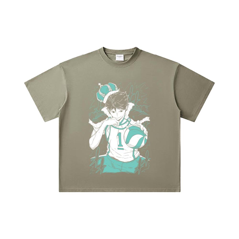 260 GSM Double Yarn 32 Count 100% Cotton Haikyu V3 Oikawa Print Unisex Heavy Cotton T Shirt